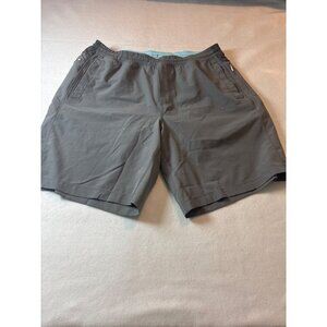 Birddogs Mens Gray Athletic Shorts With Elastic Waist & Zip Pocket